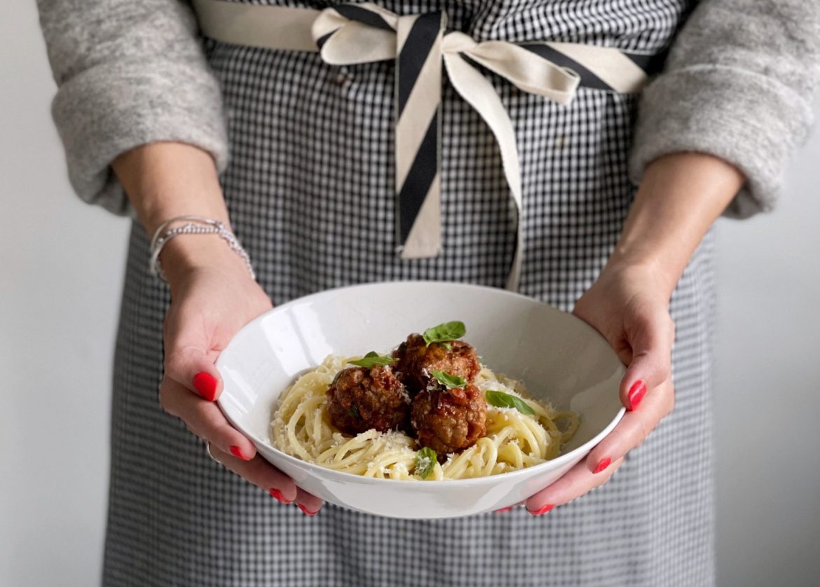 Spaghetti aux boulettes d'agneau Bio