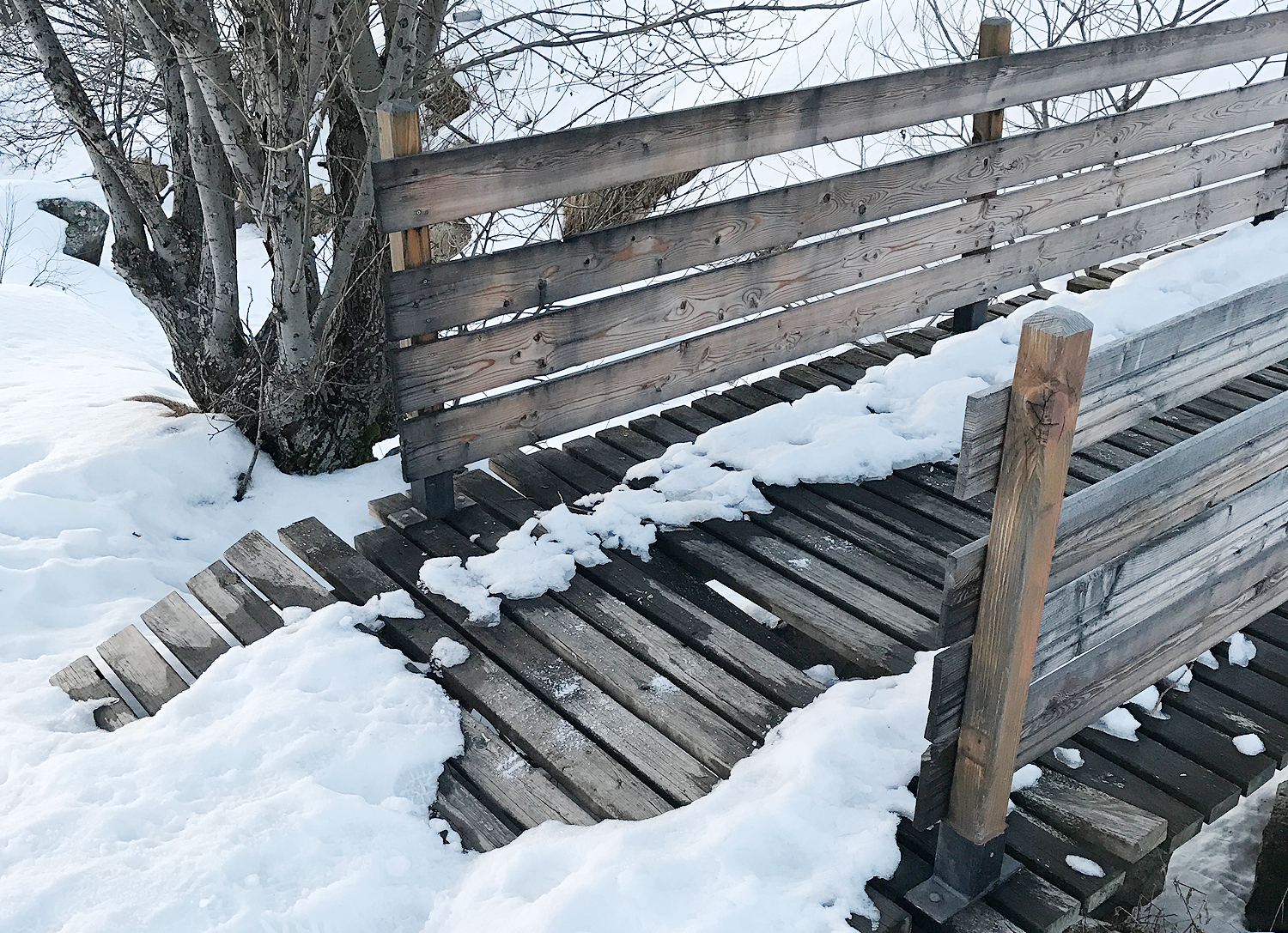 pont de bois neige